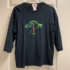 🌸 Quaker Factory Tropical Monkey shirt
